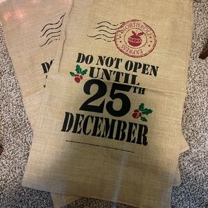 Christmas Burlap Sack with Red and Green Accents
